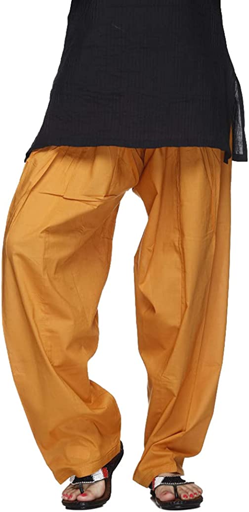Ladyline Plus Size Plain Cotton Salwar Pants with Drawstring Closure Yoga Pant