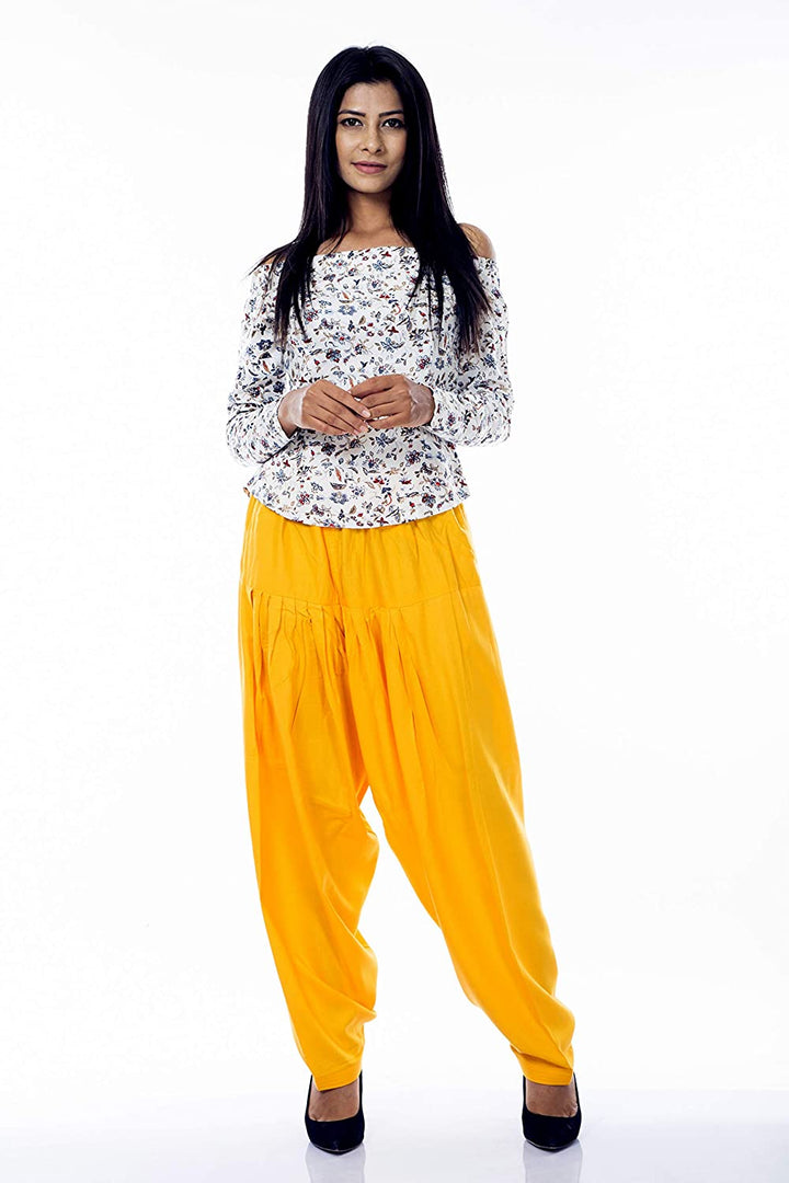 Ladyline Plain Rayon Salwar Pants with Pocket & Elastic Waist Closure Yoga Pants