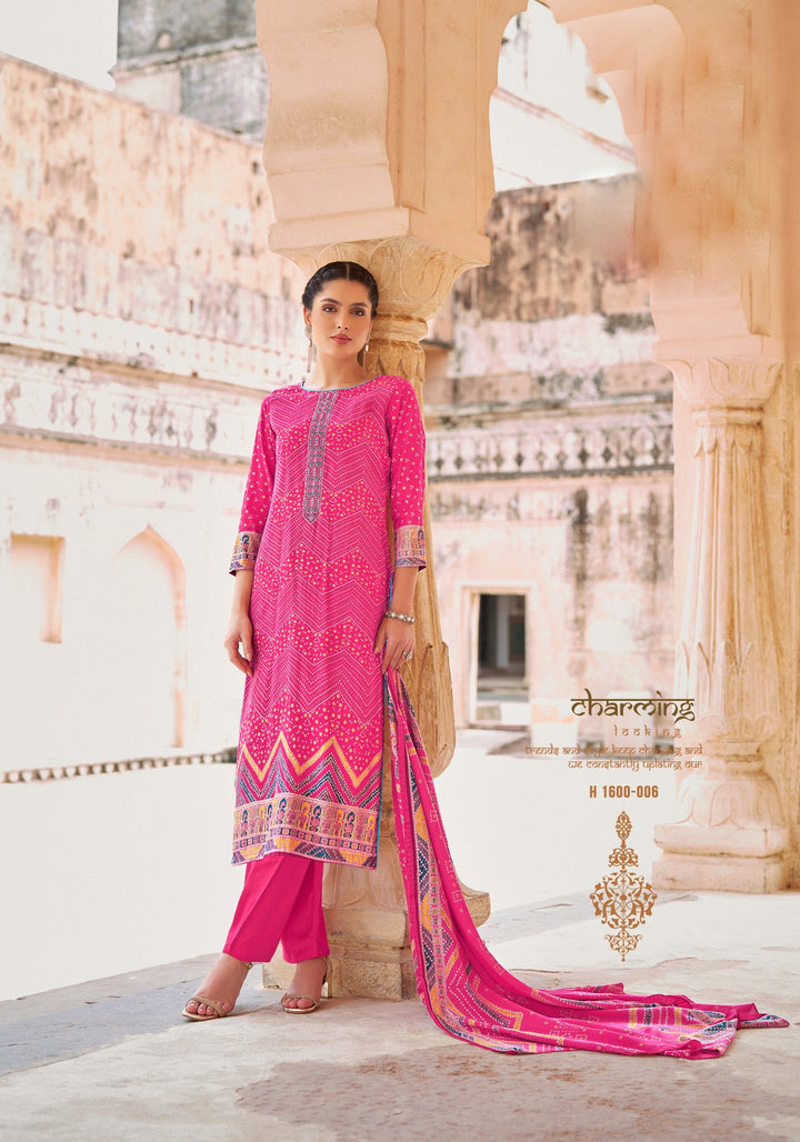 Ladyline Formal Royal Crepe Silk Salwar Kameez for Women - Printed Embroidered with Palazzo Pants