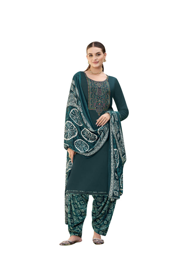 Ladyline Rayon Embroidered Salwar Kameez with Chiffon Dupatta for Womens