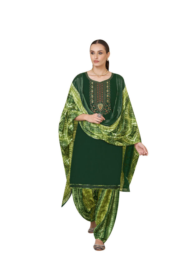 Ladyline Rayon Embroidered Salwar Kameez with Chiffon Dupatta for Womens