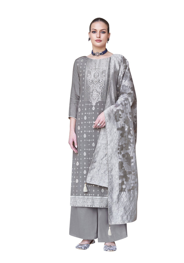 Ladyline Formal Womens Jacquard Crepe Silk Salwar Kameez | Heavy Weaving Dupatta and Pants