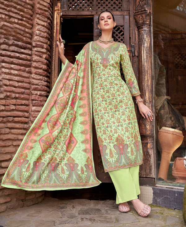 Viscose Pashmina Winter Salwar Kameez Set with Kalamkari Print