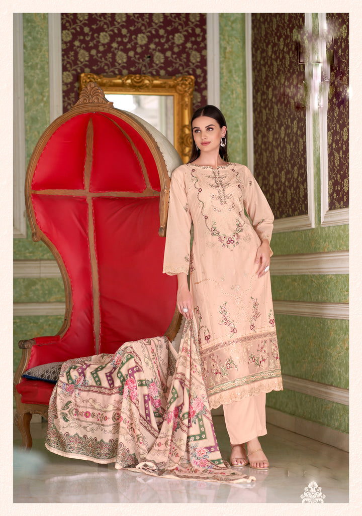 Ladyline Eyelet Chikankari Embroidered Lawn Cotton Salwar Kameez with Printed Dupatta | Designer Kurta with Pants Set | Festive & Party Wear Suits Set