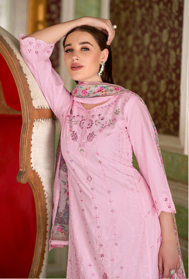 Ladyline Eyelet Chikankari Embroidered Lawn Cotton Salwar Kameez with Printed Dupatta | Designer Kurta with Pants Set | Festive & Party Wear Suits Set