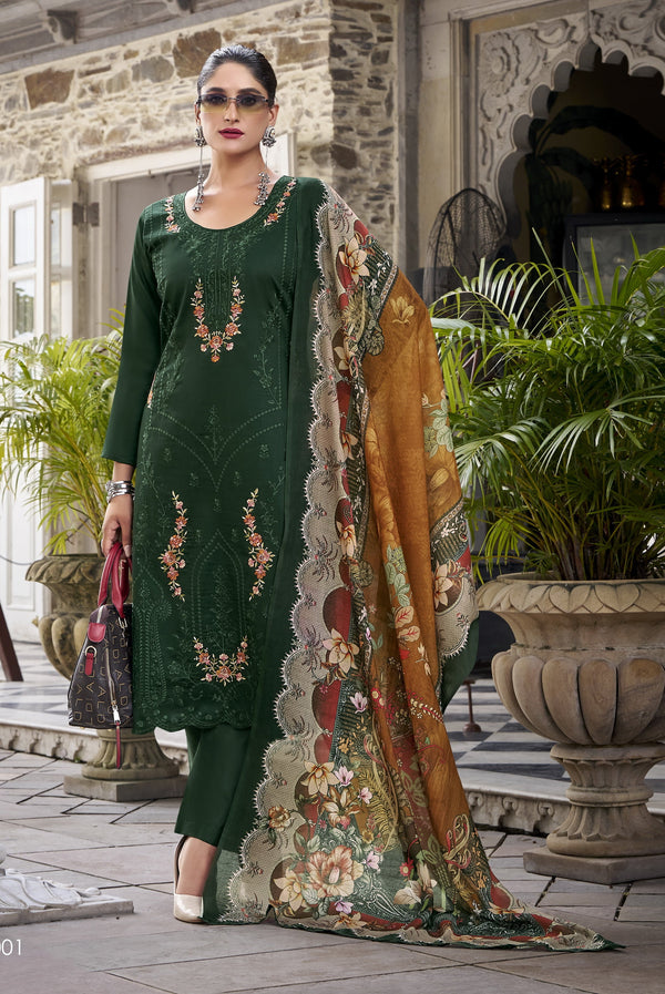 Ladyline Premium Cotton Salwar Kameez – Embroidered with Cutwork Border