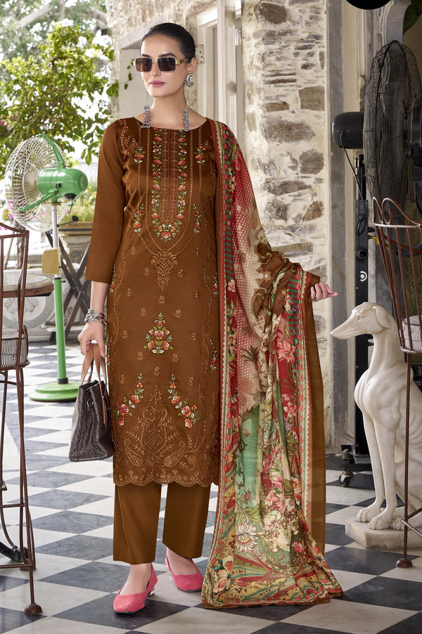 Ladyline Premium Cotton Salwar Kameez – Embroidered with Cutwork Border