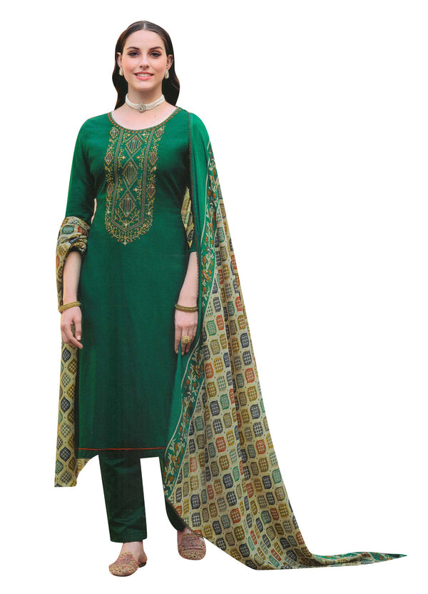 Ladyline Rayon Embroidered Salwar Kameez Suit with Bandhani Printed Dupatta | Palazzo Pants