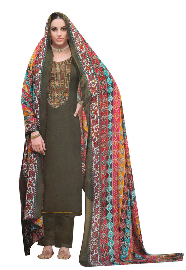 Ladyline Rayon Embroidered Salwar Kameez Suit with Bandhani Printed Dupatta | Palazzo Pants