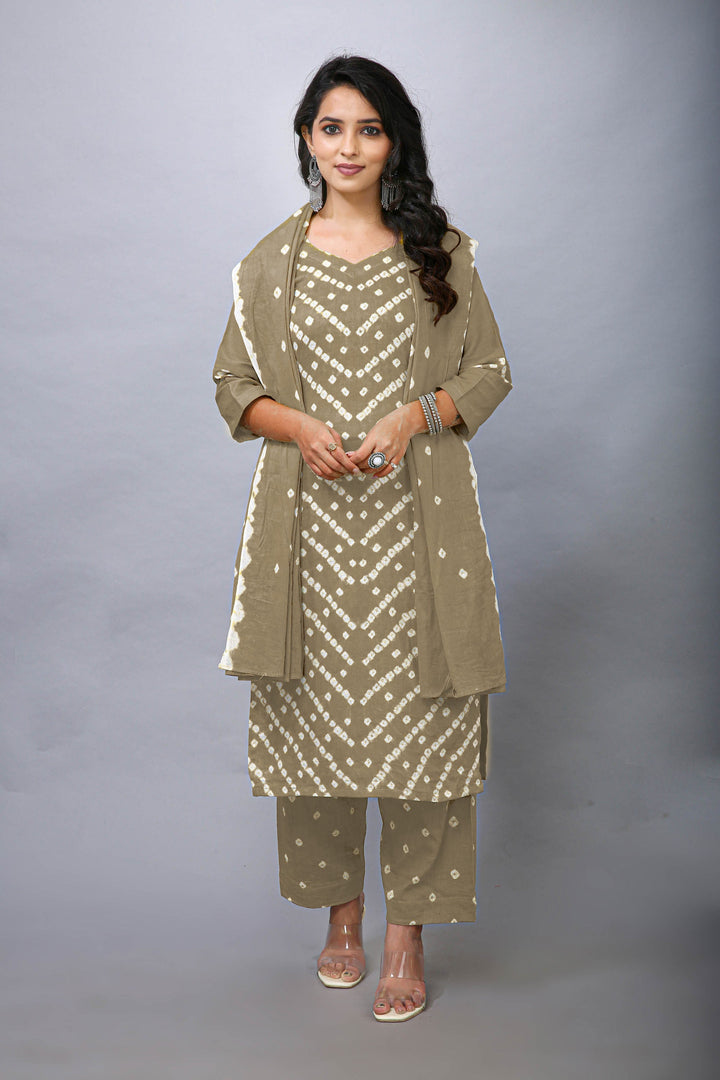 Ladyline Tie-Dye Bandhej Printed Salwar Kameez in Cotton Indian Pakistani Womens Dress