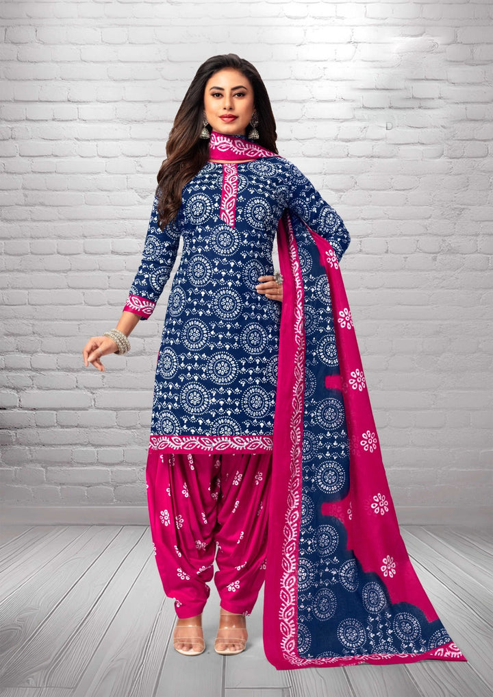 Ladyline Ethnic Batik Printed Salwar Kameez Casual Indian Womens Traditional Dress Salwar Suit