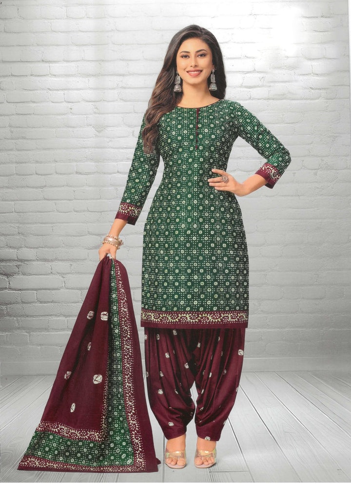 Ladyline Ethnic Batik Printed Salwar Kameez Casual Indian Womens Traditional Dress Salwar Suit