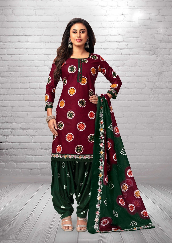 Ladyline Ethnic Batik Printed Salwar Kameez Casual Indian Womens Traditional Dress Salwar Suit