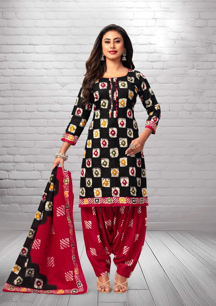 Ladyline Ethnic Batik Printed Salwar Kameez Casual Indian Womens Traditional Dress Salwar Suit