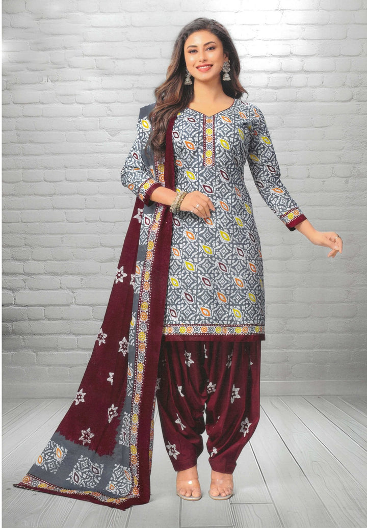 Ladyline Ethnic Batik Printed Salwar Kameez Casual Indian Womens Traditional Dress Salwar Suit