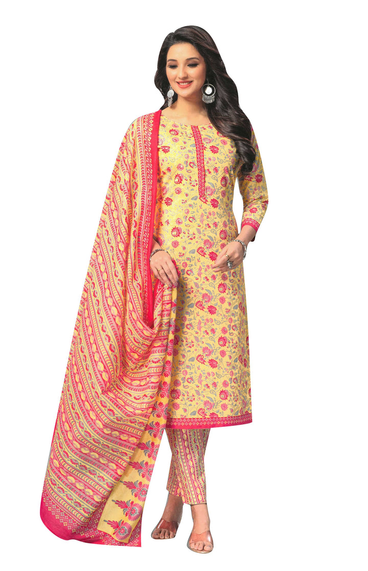 Ladyline Pure Cotton Printed Salwar Kameez Suit with Lawn Cotton Dupatta Summer Dress