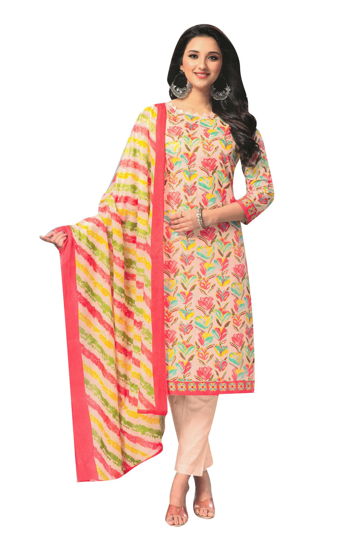 Ladyline Pure Cotton Printed Salwar Kameez Suit with Lawn Cotton Dupatta Summer Dress