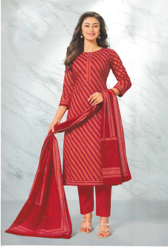 Ladyline Jaipur Cotton Ethnic Printed Salwar Kameez for Women with Cotton Dupatta and Pants