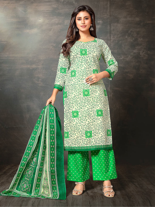 Ladyline Women’s Jaipur Cotton Printed Salwar Kameez Suit Set with Dupatta | Ethnic Indian Pakistani Wear | Kurta Pants Set | Casual & Festive Wear