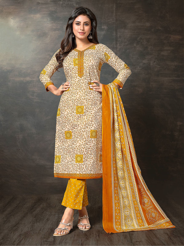 Ladyline Women’s Jaipur Cotton Printed Salwar Kameez Suit Set with Dupatta | Ethnic Indian Pakistani Wear | Kurta Pants Set | Casual & Festive Wear
