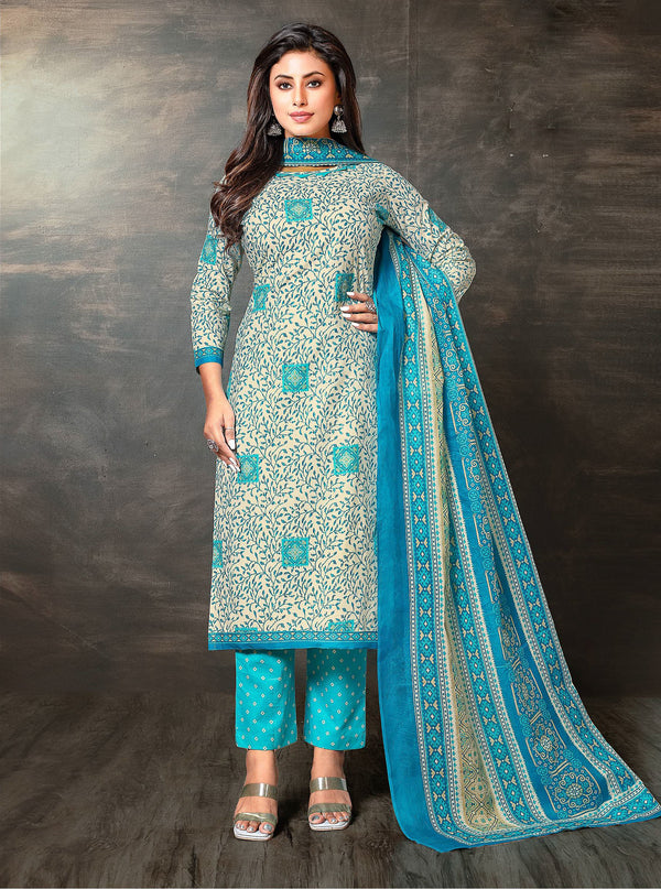 Ladyline Women’s Jaipur Cotton Printed Salwar Kameez Suit Set with Dupatta | Ethnic Indian Pakistani Wear | Kurta Pants Set | Casual & Festive Wear