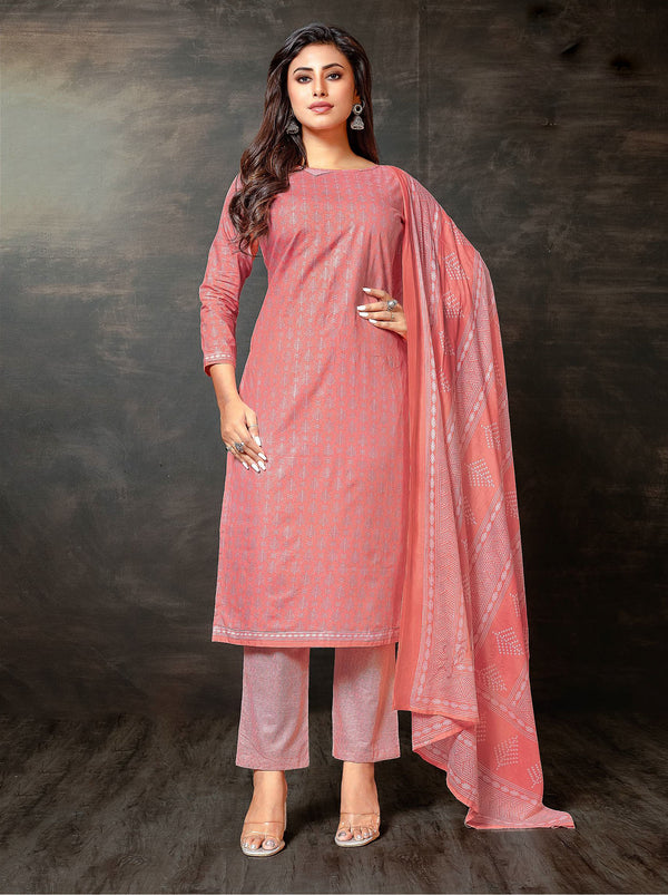 Ladyline Women’s Jaipur Cotton Printed Salwar Kameez Suit Set with Dupatta | Ethnic Indian Pakistani Wear | Kurta Pants Set | Casual & Festive Wear