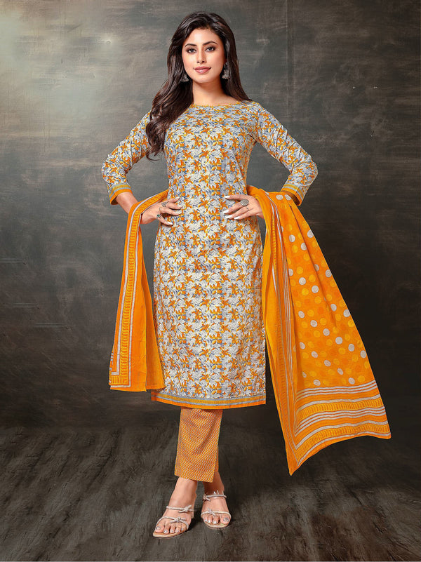 Ladyline Women’s Jaipur Cotton Printed Salwar Kameez Suit Set with Dupatta | Ethnic Indian Pakistani Wear | Kurta Pants Set | Casual & Festive Wear