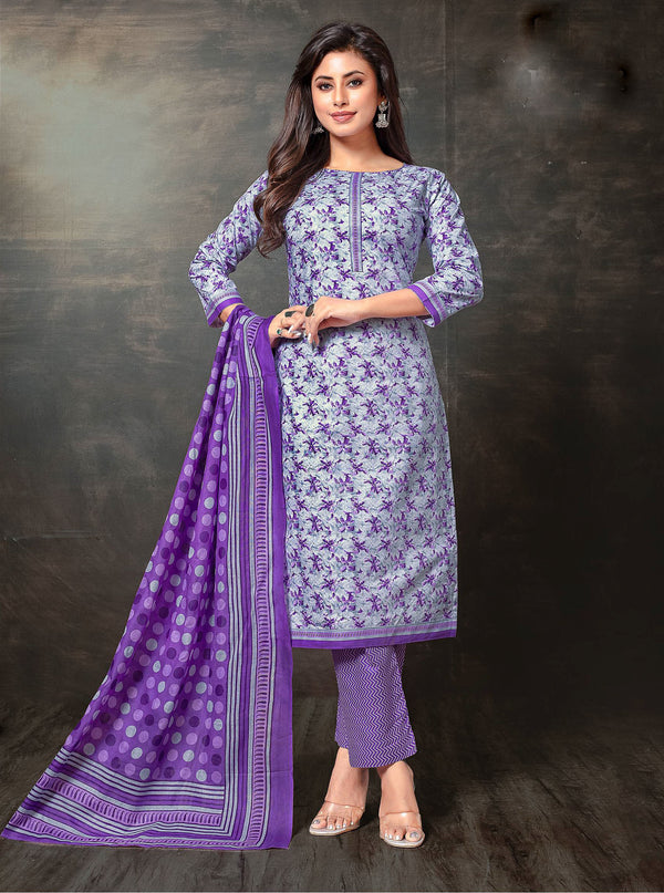 Ladyline Women’s Jaipur Cotton Printed Salwar Kameez Suit Set with Dupatta | Ethnic Indian Pakistani Wear | Kurta Pants Set | Casual & Festive Wear