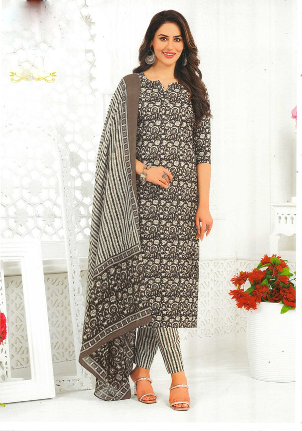 Ladyline Traditional Jaipuri Printed Cotton Salwar Kameez Suit Indian Pakistani Casual Ethnic Dress