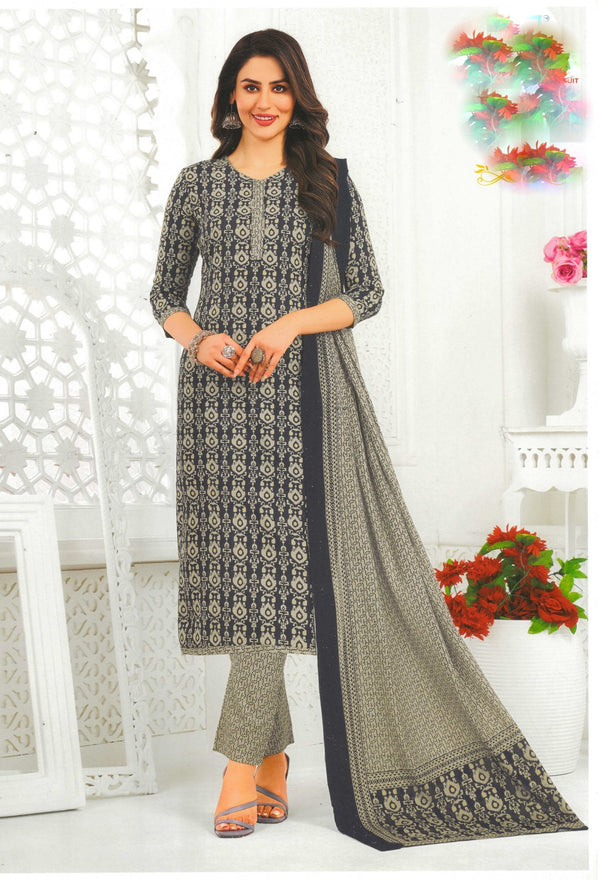 Ladyline Traditional Jaipuri Printed Cotton Salwar Kameez Suit Indian Pakistani Casual Ethnic Dress