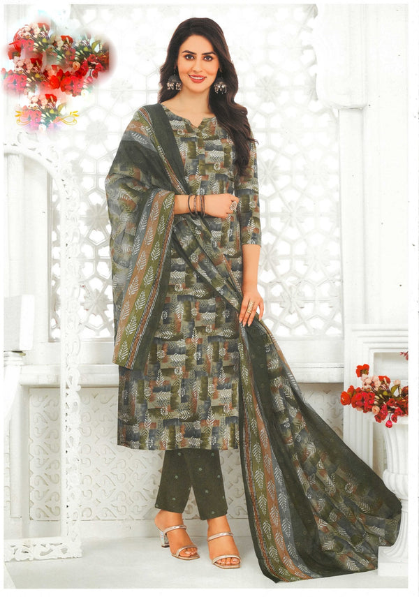 Ladyline Traditional Jaipuri Printed Cotton Salwar Kameez Suit Indian Pakistani Casual Ethnic Dress