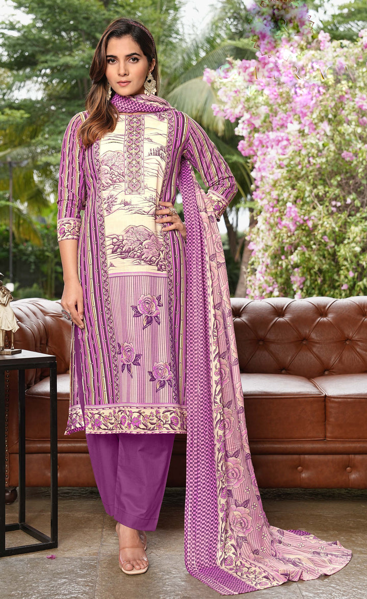 Ladyline Womens Casual Cool Cotton Salwar Kameez Ethnic Printed Palazzo Pants Indian Pakistani Dress