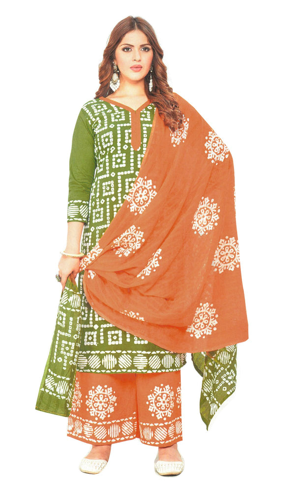 Ladyline Casual 100% Cotton Printed Salwar Kameez Suit with Pyor Chiffon Dupatta (CPSK SNAI850)