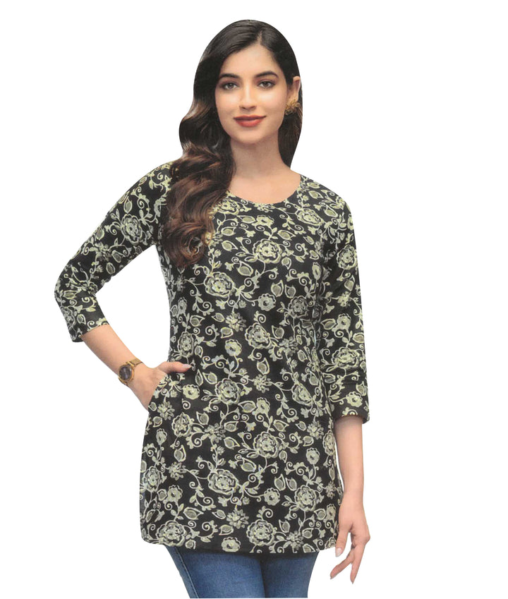 Ladyline Casual Cotton Printed Tunic Top Blouse for Womens Short Kurti Ethnic Print