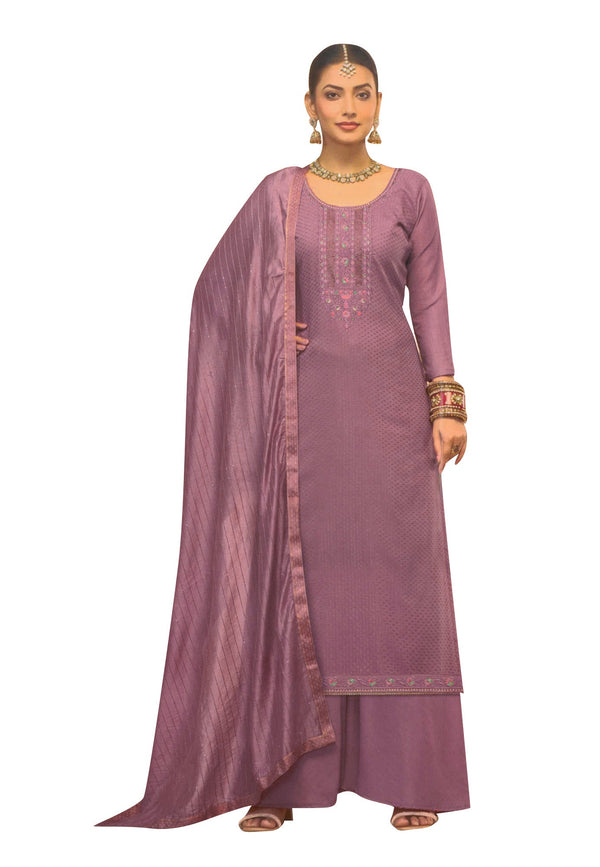 ladyline Rayon Jacquard Embroidered Salwar Kameez with Maslin Silk Sequins Dupatta (SESK MGT1095)