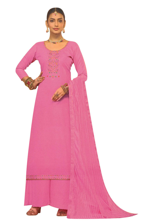 ladyline Rayon Jacquard Embroidered Salwar Kameez with Maslin Silk Sequins Dupatta (SESK MGT1095)