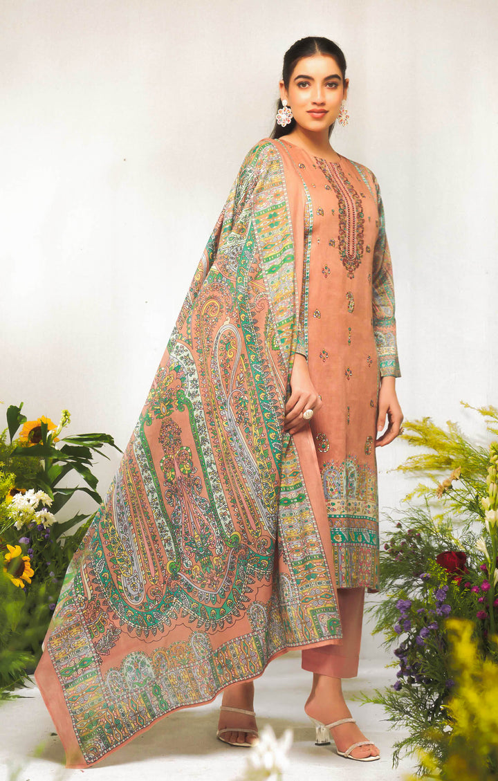 Ladyline Women's Formal Cotton Salwar Kameez Set with Kalamkari Print & Kashmiri Embroidery – Ethnic Indian Palazzo Kurta Suit Set with Printed Dupatta