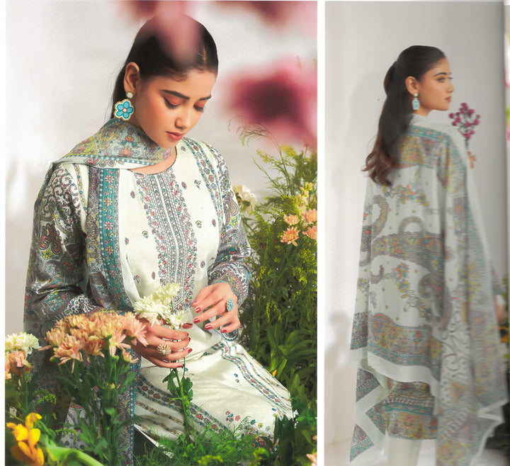 Ladyline Women's Formal Cotton Salwar Kameez Set with Kalamkari Print & Kashmiri Embroidery – Ethnic Indian Palazzo Kurta Suit Set with Printed Dupatta