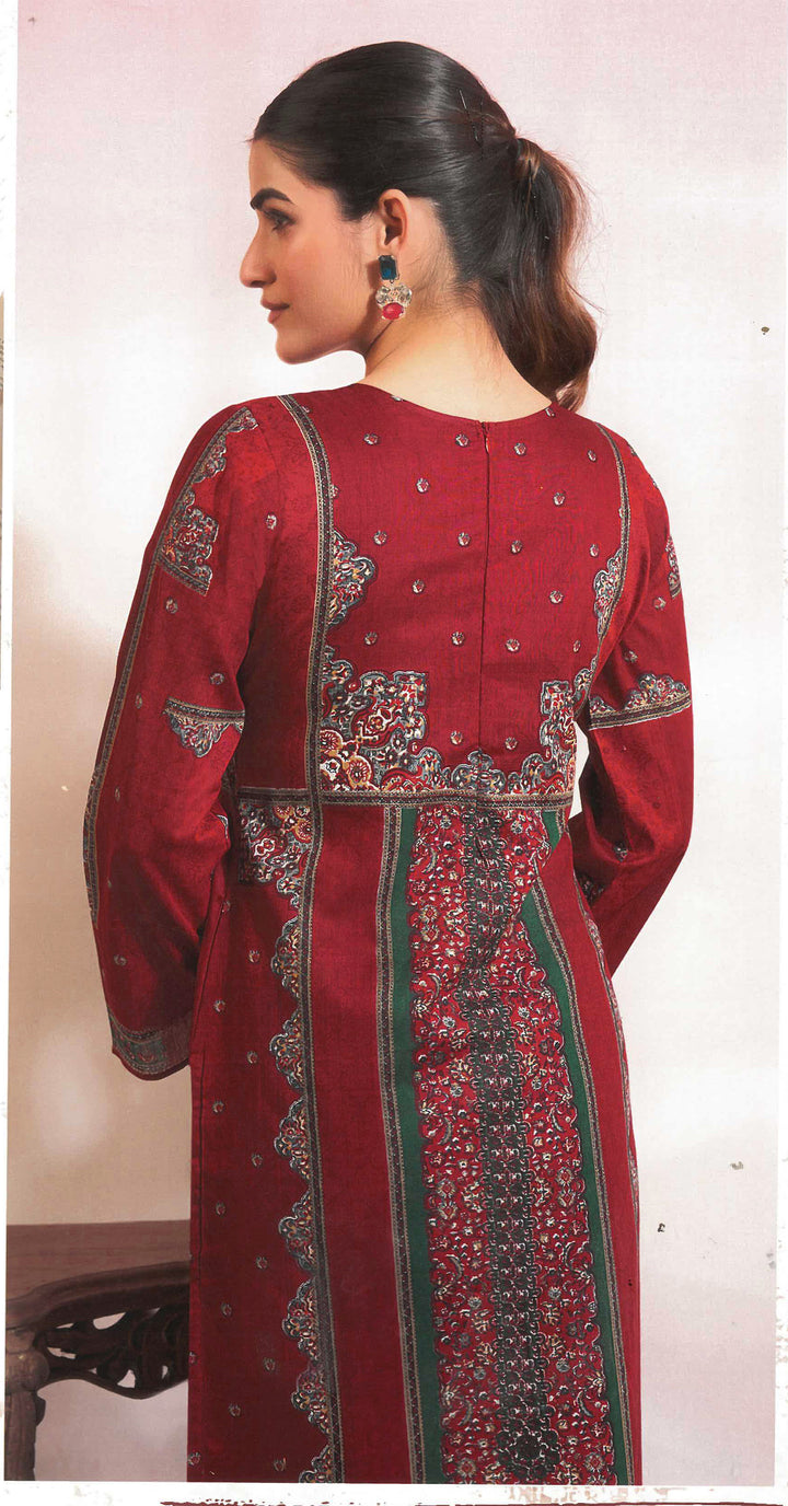 Ladyline Women's Formal Cotton Salwar Kameez Set with Kalamkari Print & Kashmiri Embroidery – Ethnic Indian Palazzo Kurta Suit Set with Printed Dupatta
