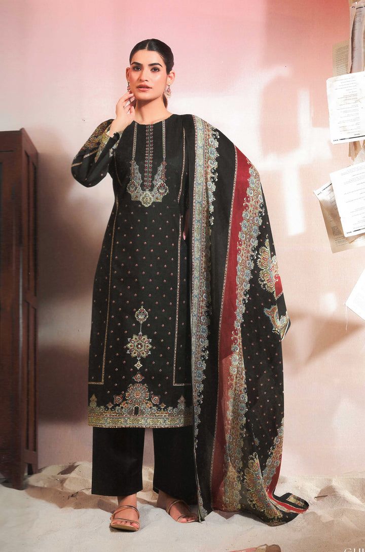 Ladyline Women's Formal Cotton Salwar Kameez Set with Kalamkari Print & Kashmiri Embroidery – Ethnic Indian Palazzo Kurta Suit Set with Printed Dupatta