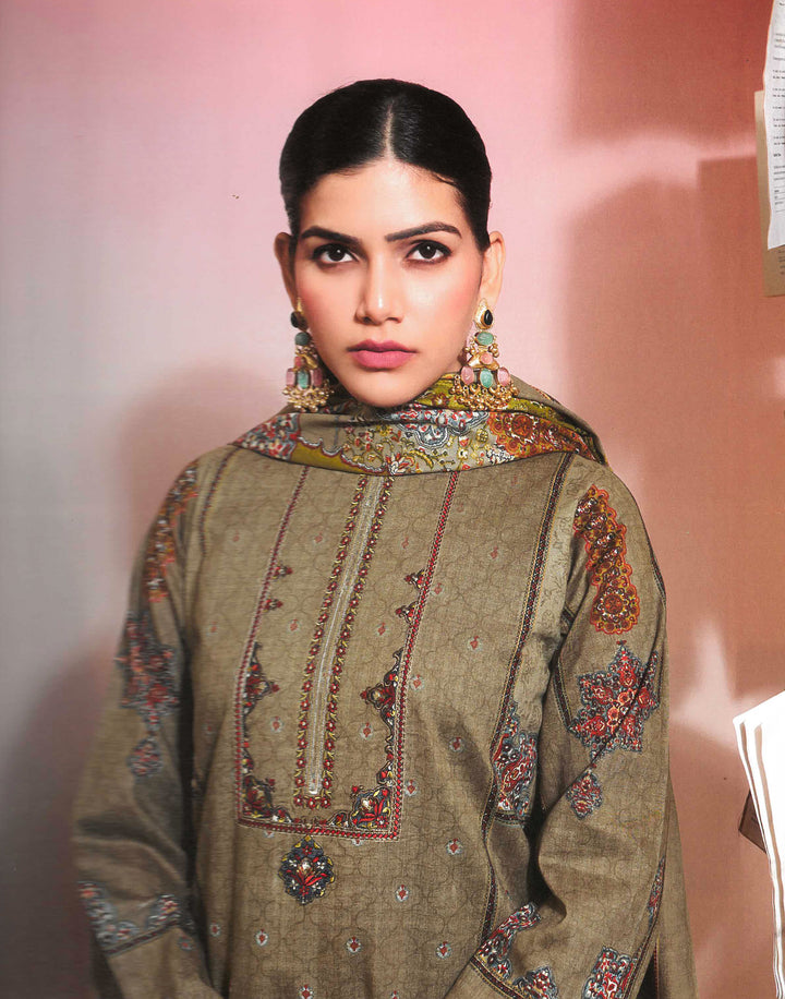 Ladyline Women's Formal Cotton Salwar Kameez Set with Kalamkari Print & Kashmiri Embroidery – Ethnic Indian Palazzo Kurta Suit Set with Printed Dupatta