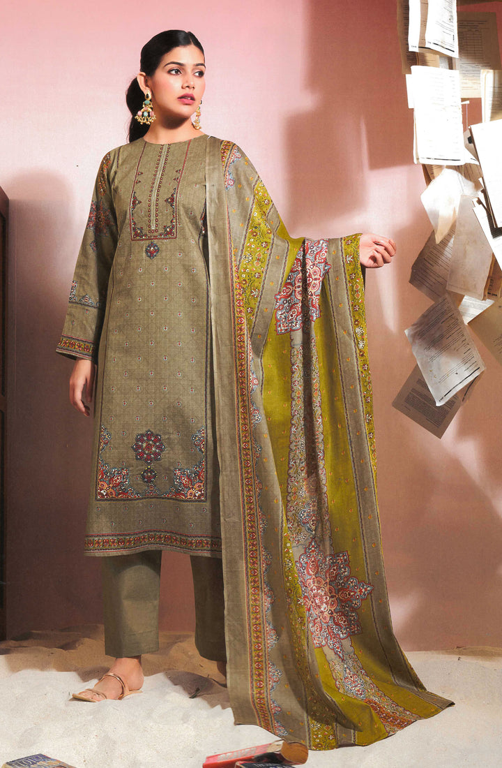 Ladyline Women's Formal Cotton Salwar Kameez Set with Kalamkari Print & Kashmiri Embroidery – Ethnic Indian Palazzo Kurta Suit Set with Printed Dupatta