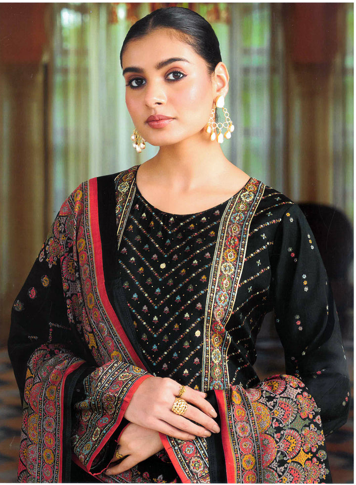 Ladyline Formal Modal Silk Salwar Kameez with Embroidery Hand Work and Lace - Palazzo Pants