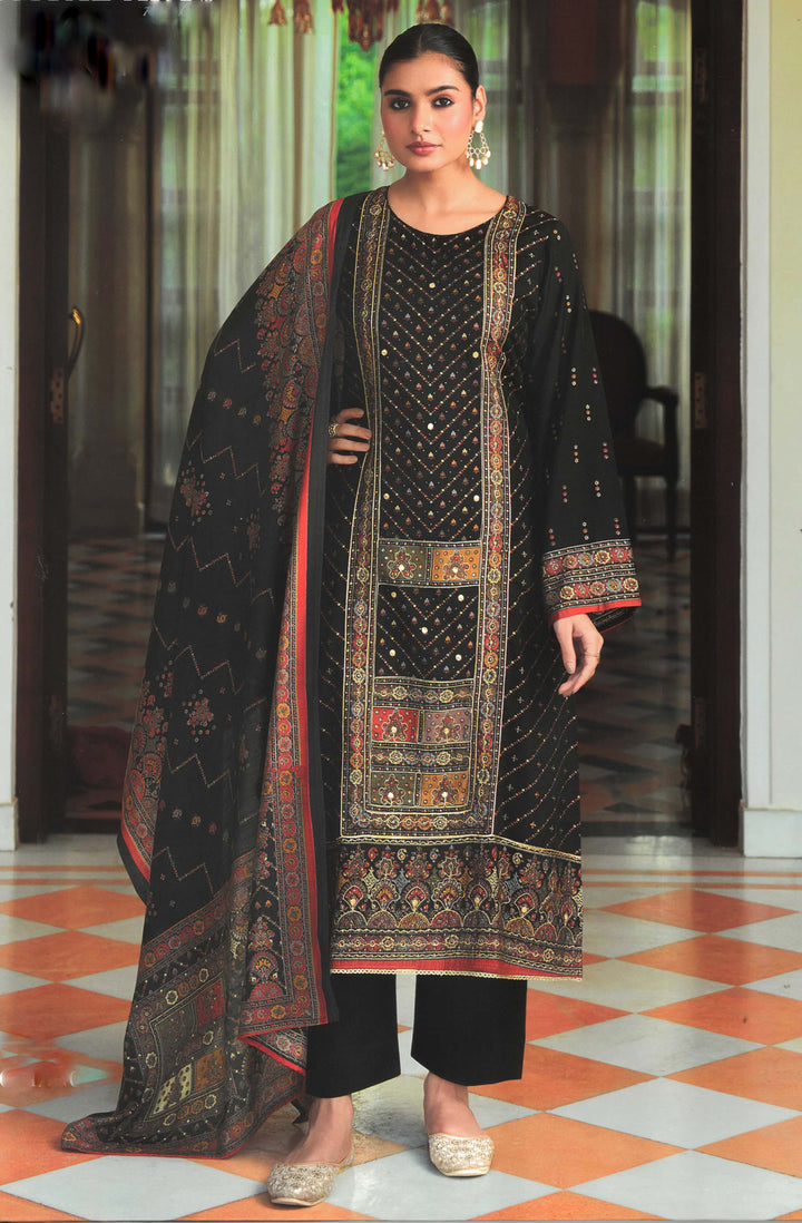 Ladyline Formal Modal Silk Salwar Kameez with Embroidery Hand Work and Lace - Palazzo Pants