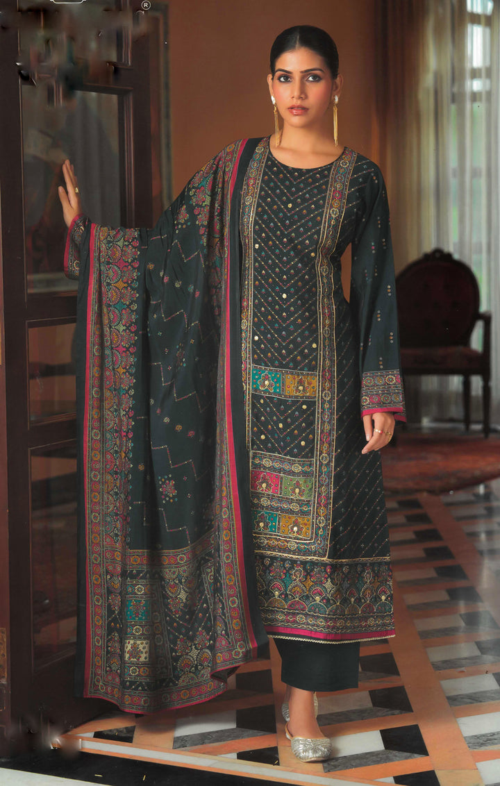 Ladyline Formal Modal Silk Salwar Kameez with Embroidery Hand Work and Lace - Palazzo Pants