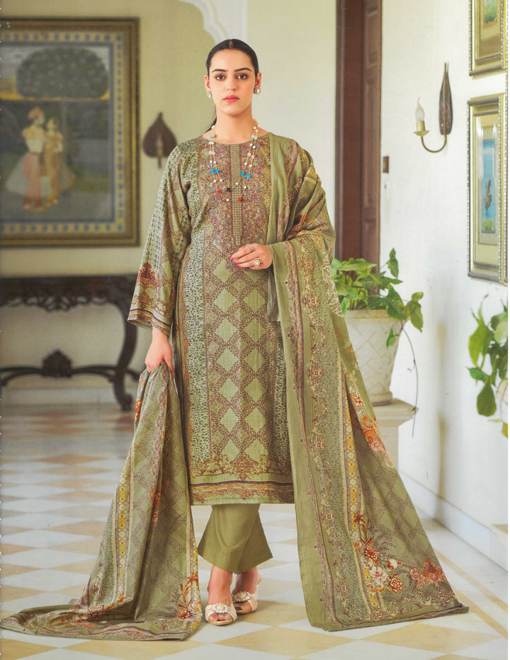 Ladyline Gorgeous Cotton Salwar Kameez Set Printed with Neckline Embroidered - Ethnic Indian Palazzo Kurta Suit Set with Printed Cotton Dupatta – Traditional Pakistani Dress