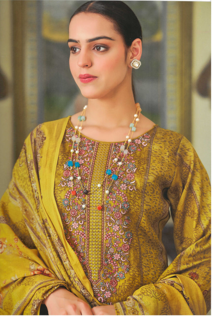 Ladyline Gorgeous Cotton Salwar Kameez Set Printed with Neckline Embroidered - Ethnic Indian Palazzo Kurta Suit Set with Printed Cotton Dupatta – Traditional Pakistani Dress