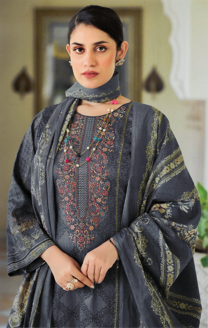 Ladyline Gorgeous Cotton Salwar Kameez Set Printed with Neckline Embroidered - Ethnic Indian Palazzo Kurta Suit Set with Printed Cotton Dupatta – Traditional Pakistani Dress