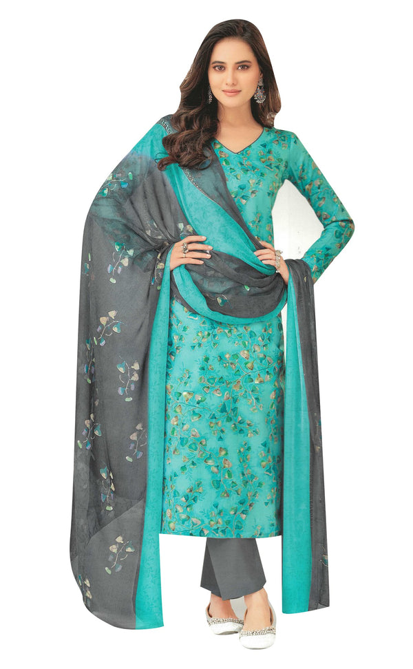 Ladyline Casual 100% Cotton Printed Salwar Kameez Suit with Pyor Chiffon Dupatta (CPSK SNAI850)