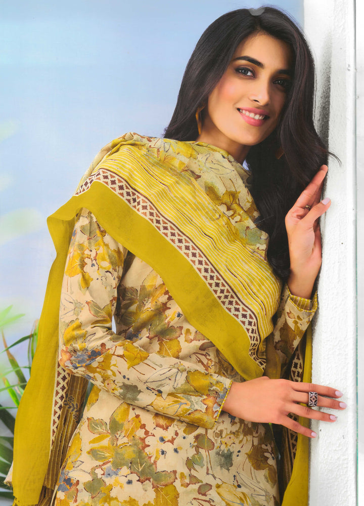 Ladyline Ethnic Cotton Printed Salwar Kameez - Cambric Kurta, Soft Cotton Dupatta and Pants - Ethnic Casual Salwar Suit Set